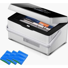 Draagbare medicijnkoelkast met 3 batterijen, mini intelligente elektrische thermostaatkoeler, grote koelruimte