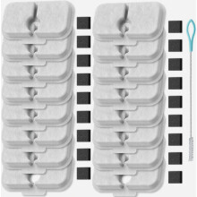 Lot de 16 filtres pour fontaine à eau pour chat compatibles avec les fontaines de 2,5 L, filtres de rechange avec éponges préfiltrantes