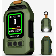 Détecteur de monoxyde de carbone portable avec autonomie de 300 heures, thermo-hygromètre, alarme et lampe de secours pour le camping