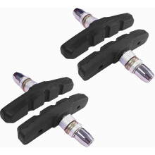 Lot de 4 plaquettes de frein de vélo 60 mm pour freins sur jante V-Brake, avec boulons et filetage symétrique, noires