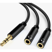 Câble répartiteur audio mâle/femelle 3,5 mm, adaptateur auxiliaire stéréo pour casque, ordinateur portable, tablette, smartphone et haut-par