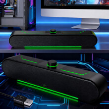 Portable 2 in 1 Wired Bluetooth Computer PC Speaker Soundbar for Desktop Laptop