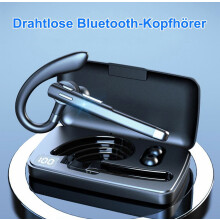 Kit mains libres Bluetooth avec crochet d'oreille, boîtier de charge 500 mAh, écouteurs intra-auriculaires pour la conduite et les communica