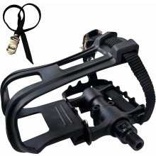 Pédales de vélo professionnelles avec sangles réglables 4D et clips Smart-Fit, capacité de charge de 500 kg, double roulement étanche, 9/16