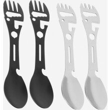 Ensemble de 4 outils multifonctions pliables 10 en 1 pour le camping, comprenant une cuillère, une fourchette et un couteau, idéal pour la r