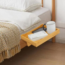 Bamboo Clip on Hanging Shelf, Bedside Table