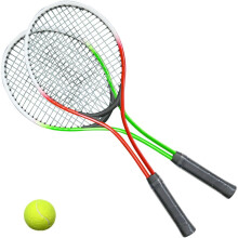 Baseline BG958 Tennis Racket 2 Player Set for Kids, 2 Rackets and Ball, GreenRed
