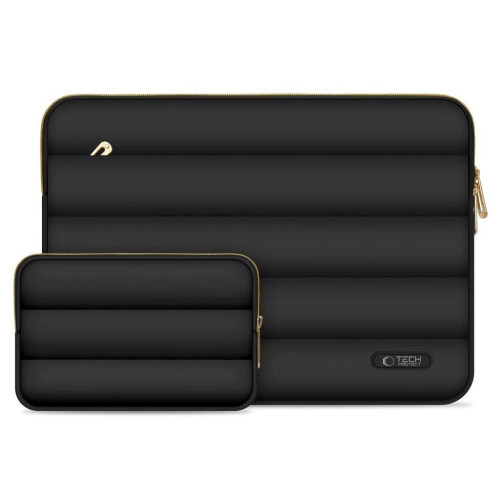Tech-Protect Puffy Laptop-taske 13-14" med tilbehørslomme - Sort