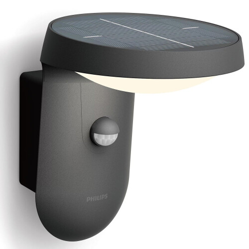 Tyla Wandleuchte Solarzelle IR-Sensor Ultra Efficient LED 255lm IP44 Anthrazit 1