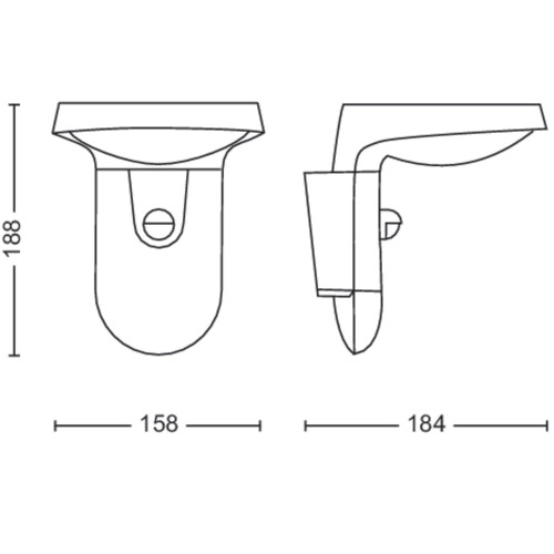 Tyla Wandleuchte Solarzelle IR-Sensor Ultra Efficient LED 255lm IP44 Anthrazit 2
