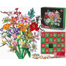 Adventskalender 2026 Bloemenboeket Bouwblokken Kerst Adventskalender, Kerst 24 Dagen Zonnebloemboeket Verrassingsdoos Zonnebloem_jstj
