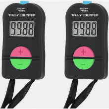 2 ks elektronického počítadla, digitálne ručné počítadlo, elektronické manuálne klikrovanie so šnúrkou, sčítanie a odčítanie, model Tw