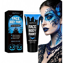 Pintura facial y corporal a base de agua para Halloween, color vibrante y suave, pintura corporal portátil para crear maquillaje para f