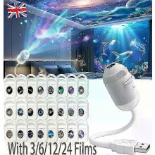 2-in-1 Galaxy-Projektor-Nachtlicht mit USB-Anschluss und 24 Projektionsfolien, Mini Galaxy Light neu-XYJ1