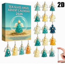 Kerstengel adventskalender, acryl ornamentenset, kerst aftelboomversiering.