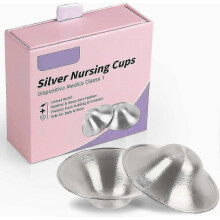 925 Pure Silver Nipple Shields, Silver Cups For Breastfeeding, Breast Shields For Nursing Newborns, Essentials Nipple Guards (1PAIR/box