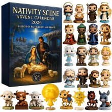 Adventskalender 2026 verrassingsdoos, kerstcountdown-ornamentenset, verzamelbare minifiguurdecoratie, feestelijke geschenkdoos voor op