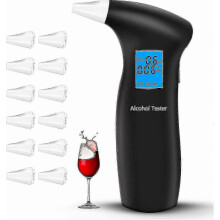 Alcohol Tester,police Accurate Alcohol Meter,Professional Alcohol Tester With 12 Mouthpieces Lcd Screen_js17-xigua