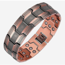 Men's Copper Bracelet,3X Strength 99.99% Pure Copper Bracelets Magnetic with Magnets,Adjustable Length with Sizing Tool-bgj
