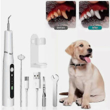 Ultrasonic Pet Toothbrush Cleaner With 3 Modes Rechargeable Plaque Remover For Dogs And Cats