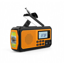 Raidió Crank FM Bluetooth Raidió Éigeandála le Ceallraí 5000mAh Luchtaire Gréine