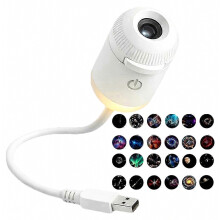 Proyector de luz nocturna 2 en 1, proyector de cielo estrellado USB para dormitorio, mini lámpara de proyección LED de techo/pared con
