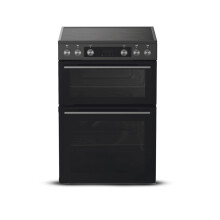 Montpellier MDAFCD60FK - Black 60cm Double Oven Ceramic Cooker - 69L Main Oven / 38L Top Oven - A/A Energy