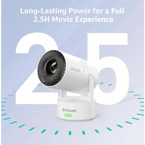 Mini Projector, Rechargeable Portable Outdoor Smart Projector with 4K Support 1