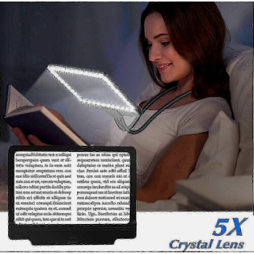 Μεγεθυντικός φακός 5X με δακτύλιο LED 50, εύκαμπτος λαιμός Gooseneck χωρίς χέρια για α 2