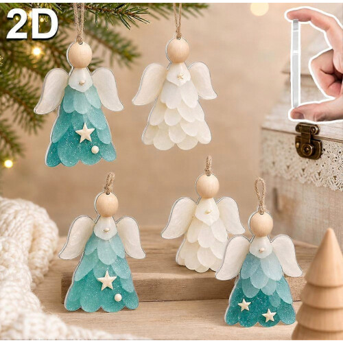 Χριστουγεννιάτικο ημερολόγιο Advent Angel με ακρυλικό στολίδι, διακόσμηση δέντρ 2