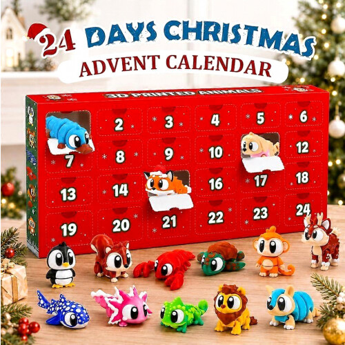 Χριστουγεννιάτικο Ημερολόγιο Advent 2026, 24 τεμάχια τρισδιάστατα εκτυπωμένα κι 1