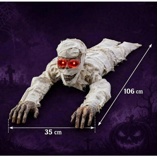 Διακόσμηση για το Halloween με μούμια που σέρνεται με ενεργοποίηση ήχου, σκελετ 1