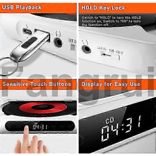 Για φορητό CD player με ηχεία Bluetooth, στερεοφωνικό player με δυνατότητα τοποθέτησης 2