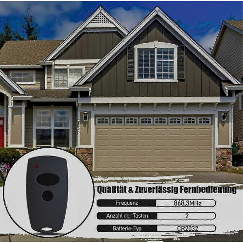 2pcs 868.3MHz Garage Door Remote Transmitter Compatible With D302 D304 D384 D321 D323 Models 1