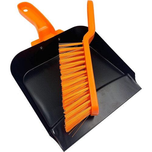 Metal Stiff Dustpan Brush Set for Outdoor Sweeping