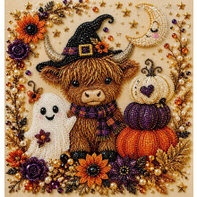 (25X25cm, calf) Halloween 5D Diamantmalerei-Set, Kürbis DIY Wanddeko Geschenk
