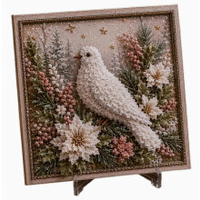 (White doves) DIY 3D Punch Needle Stickset Weihnachtsstoff Heimdekoration