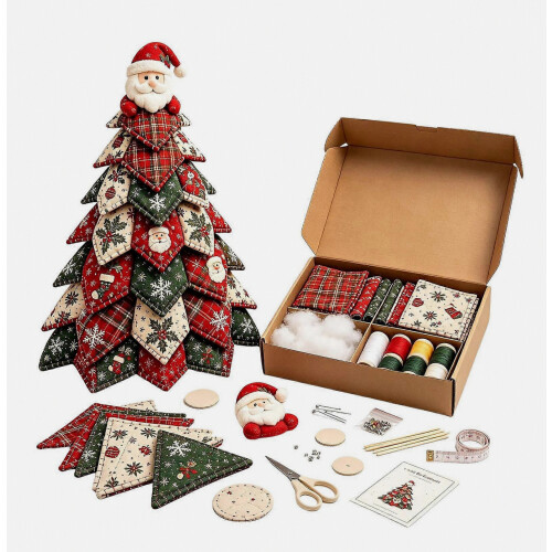 (Santa Claus) Χριστουγεννιάτικο κιτ ραπτικής DIY υφασμάτινη διακόσμηση σπιτιού