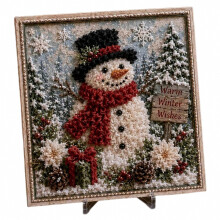 (snowman) DIY 3D Punch Needle Stickset Weihnachtsstoff Heimdekoration