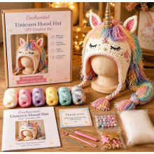 (unicorn) Halloween-Fantasy-Kapuzenmütze: DIY-Häkelset, Tier-Strickset, Handarbeitsprojekt, kreatives Deko-Geschenk für Erwachsene