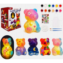 (Little Bear) Paint Your Own Lamp Kit - DIY Night Light Christmas Gift for Kids Ages 6-12, Arts and Crafts Toys Stocking Stuffer