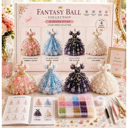 (Magical Dress-C) Κιτ κατασκευής φορέματος νεράιδας με χάντρες, χειροποίητο σετ τέχνης