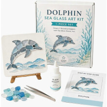 (dolphin) DIY-Bastelset aus Treibglas, Bastelset für Anfänger, handgefertigte Kunstdekoration