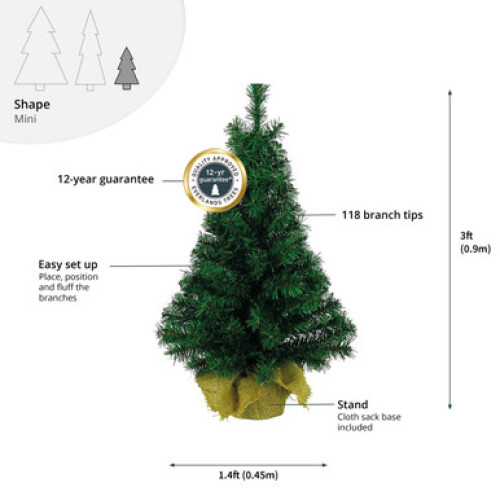 3ft Everlands Mini Imperial Artificial Christmas Tree