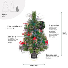 2.6ft Premier Fibre Optic Snow Tip Pre - Lit Artificial Christmas Tree