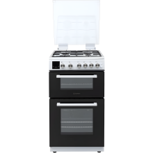 Teknix TKGD50W - White 50cm Freestanding Gas Cooker - Double Oven & Grill, 4 Burner Hob - A+ Energy