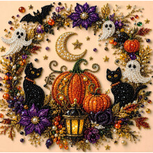 (25X25cm, pumpkin) Halloween 5D Diamantmalerei-Set, Kürbis DIY Wanddeko Geschenk