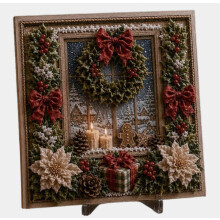 (wreath) DIY 3D Punch Needle Stickset Weihnachtsstoff Heimdekoration