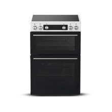Montpellier MDAFCD60FW - White 60cm Double Oven Ceramic Cooker - 4 Zones - A/A Energy