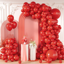 Red Balloons, 130PCS Red Balloon Arch Kit for Birthday Party Decorations